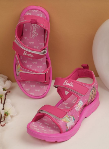 Kids Ville Girls Barbie Printed Velcro Closure Sports Sandals