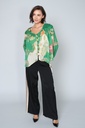 Pleated Organza Printed Blouse