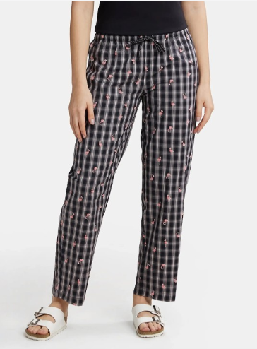 Super Combed Cotton Woven Fabric Relaxed Fit Striped Pyjama with Side Pockets