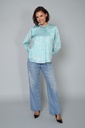 High Neck Gathered Full Sleeves Top