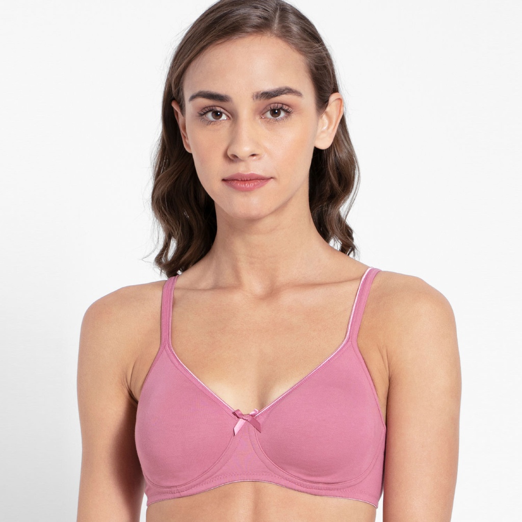 Jockey 1722 Wirefree Non Padded Cotton Elastane Everyday Bra - Heather Rose (34C)