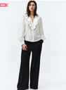 Women Flounce-Trimmed Blouse