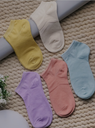 Brauch Women Set Of 5 Assorted Cotton Ankle Length Socks