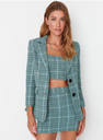 Checked Blazer With Skirt Co-Ords