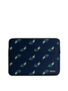 DailyObjects Unisex Navy Blue & Green Printed Laptop Sleeve