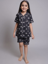 Biglilpeople Girls Floral Printed Pure Cotton Lapel Collar Night suit