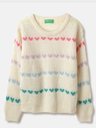 United Colors of Benetton Girls Ribbed Self Design Pullover Sweater