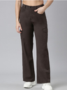 Women Straight Fit High-Rise Cargos Trousers