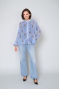 Georgette Ruffle-Trim Blouse