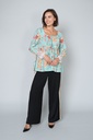 Cotton Peplum Front Knot Detail Top