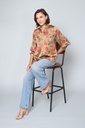 Floral Printed Top with Smocked Hand Detail