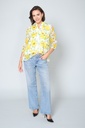 Casual Floral Printed Mandarin Collar Top