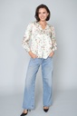 V-Neck Gathered Sleeves Top