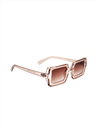 Unisex Transparent and Brown Square Sunglasses with UV Protected Lens